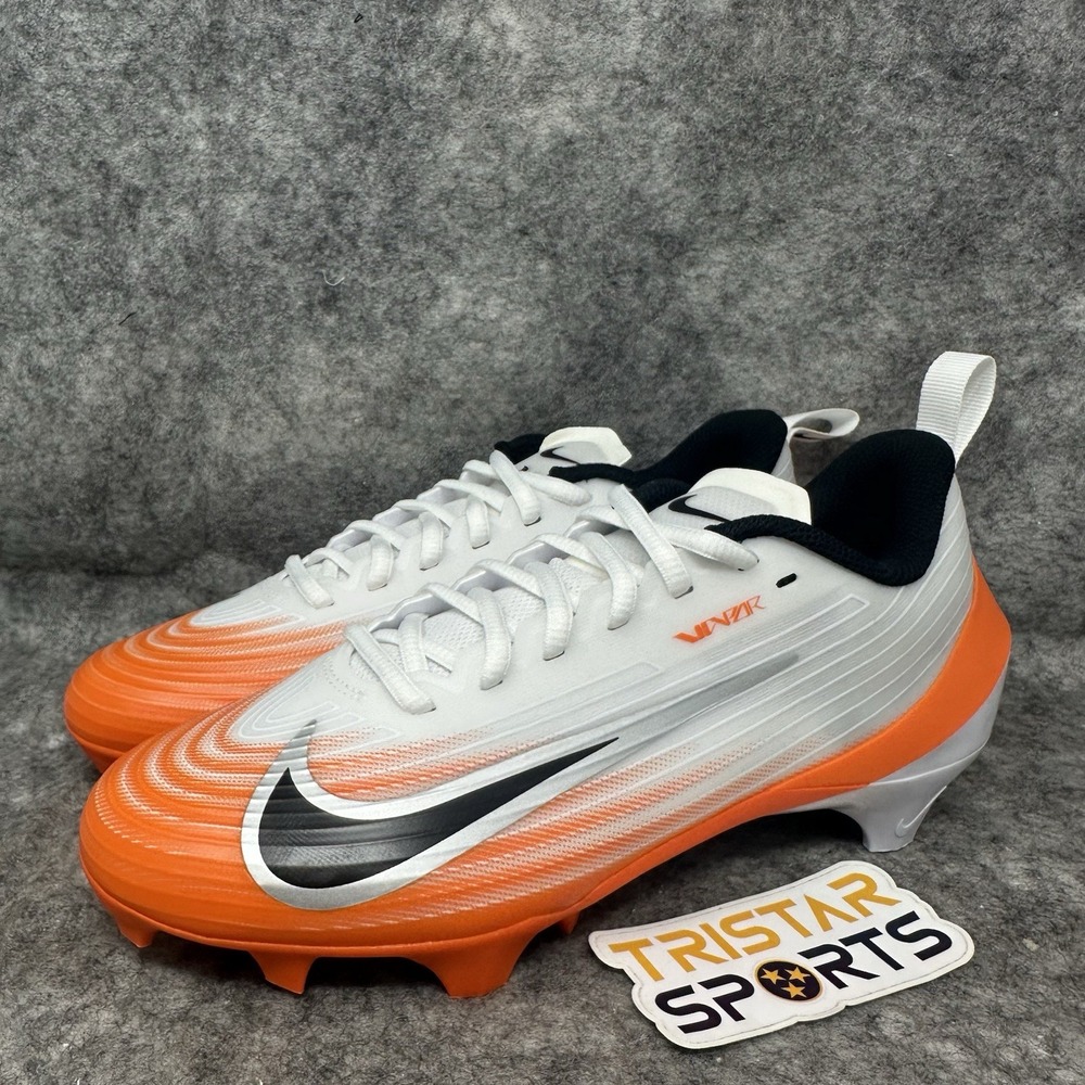 Nike Vapor Speed 3 Football Cleats Mens Size 8.5 White Orange Black HM8849-104